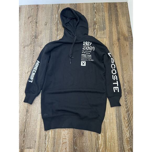WOMEN'S LACOSTE LIVE X MINECRAFT ORGANIC FLEECE HOODIE DRESS - Picture 1 of 5